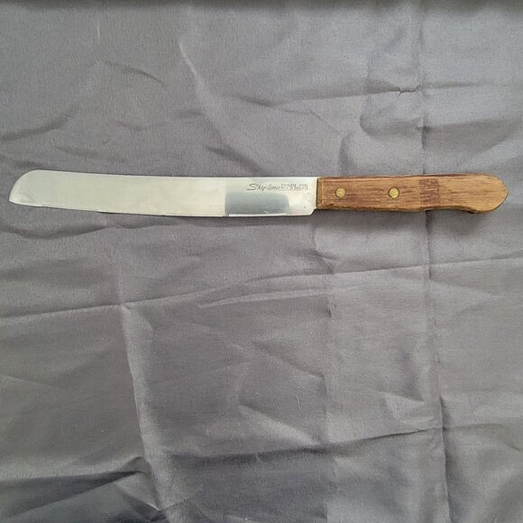Vintage Sky-Line Bread Knife Stainless Steel Wood Handle Made In England 13" - Picture 1 of 5